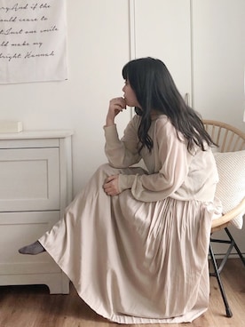 「シースルーニット」｜i  mariさん（レディース・158cm）の春コーディネート