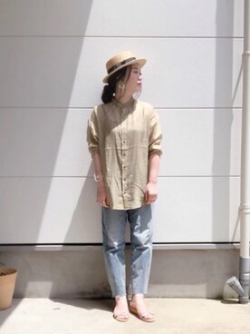 「Te chichi CLASSIC（テチチクラシック）のアイテム（サンダル）」を使った、i  mariさん（レディース・158cm）の夏コーディネート