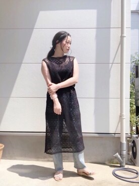 「Te chichi CLASSIC（テチチクラシック）のアイテム（サンダル）」を使った、i  mariさん（レディース・158cm）の夏コーディネート