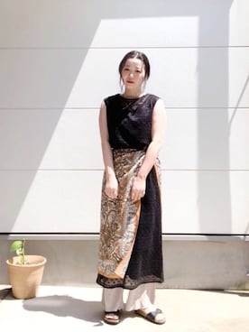 「レースワンピース」｜「アイテム（財布/小物）」を使った、i  mariさん（レディース・158cm）の夏コーディネート