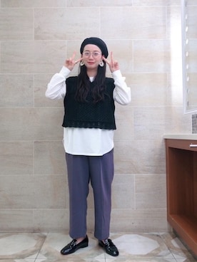 「Te chichi（テチチ）のアイテム（ハンチング/ベレー帽）」を使った、i  mariさん（レディース・158cm）の秋コーディネート