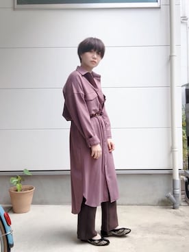 「テチチ(Te chichi)」｜「アイテム（シャツワンピース）」を使った、i  mariさん（レディース・158cm）の秋コーディネート