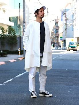 「Champion」｜「アイテム（ノーカラージャケット）」を使った、kitazawaさん（メンズ・175cm）の冬コーディネート