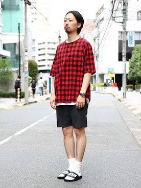 「VANS（バンズ）のアイテム（サンダル）」を使った、kitazawaさん（メンズ・175cm）の夏コーディネート