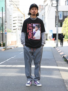 「オールドスクール」｜「アイテム（帽子）」を使った、kitazawaさん（メンズ・175cm）の春コーディネート