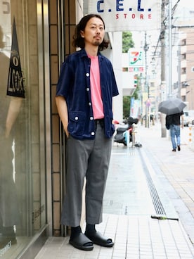 「C.E.L.STORE（セルストア）のアイテム（シューズ）」を使った、kitazawaさん（メンズ・175cm）の夏コーディネート