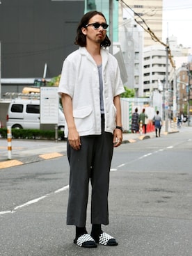 「C.E.L.STORE（セルストア）のアイテム（シューズ）」を使った、kitazawaさん（メンズ・175cm）の夏コーディネート