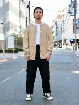 「オールスター」｜「アイテム（サロペット/オーバーオール）」を使った、kitazawaさん（メンズ・175cm）の冬コーディネート
