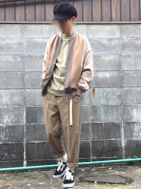 「ロールアップ」｜「アイテム（キャスケット）」を使った、ren00さん（メンズ・161cm）の春コーディネート