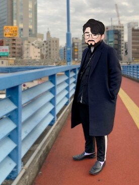 「BICASH（ビカーシ）のアイテム（スリッポン）」を使った、Mercyさん（メンズ・165cm）の冬コーディネート