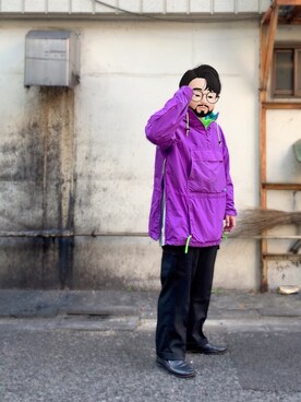 「BICASH（ビカーシ）のアイテム（スリッポン）」を使った、Mercyさん（メンズ・165cm）の冬コーディネート