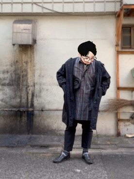 「BICASH（ビカーシ）のアイテム（スリッポン）」を使った、Mercyさん（メンズ・165cm）の冬コーディネート