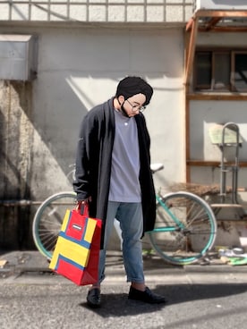 「BICASH（ビカーシ）のアイテム（スリッポン）」を使った、Mercyさん（メンズ・165cm）の春コーディネート