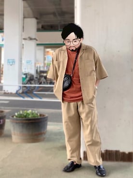 「BICASH（ビカーシ）のアイテム（スリッポン）」を使った、Mercyさん（メンズ・165cm）の春コーディネート