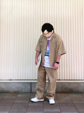 「Reebok（リーボック）のアイテム（スリッポン）」を使った、Mercyさん（メンズ・165cm）の春コーディネート