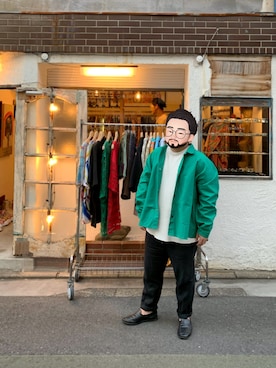 「BICASH（ビカーシ）のアイテム（スリッポン）」を使った、Mercyさん（メンズ・165cm）の夏コーディネート