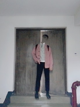 「PULL&BEAR（プルアンドベア）のアイテム（デニムジャケット）」を使った、莫问さん（メンズ・174cm）の秋コーディネート