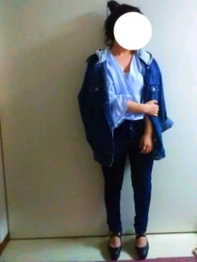 「AS KNOW AS plus（アズノゥアズプラス）のアイテム（デニムジャケット）」を使った、ナポ🍝さん（レディース・148cm）の春コーディネート