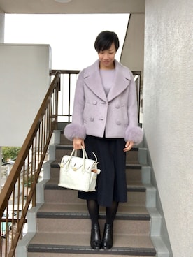 「Diagram（ダイアグラム）のアイテム（ジャケット/アウター）」を使った、napoさん（レディース・168cm）の冬コーディネート
