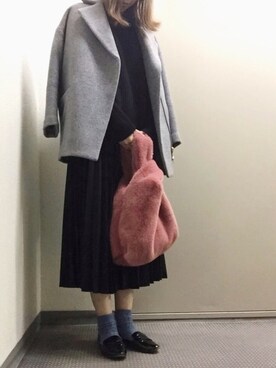 「LOUNGEDRESS（ラウンジドレス）のアイテム（その他アウター）」を使った、ぴのこさん（レディース・164cm）の冬コーディネート