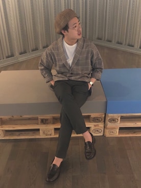 「アイテム（ローファー）」を使った、kouyaさん（メンズ・167cm・10代）の秋コーディネート