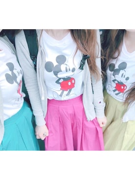 「titivate（ティティベイト）のタイプライタータックフレアスカート（スカート）」を使った、miさん（レディース・160cm）の夏コーディネート