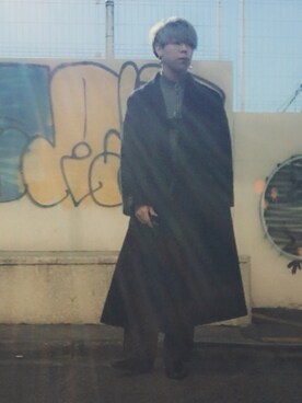 「リング」｜「アイテム（チェスターコート）」を使った、みーや🐻さん（メンズ・172cm）の冬コーディネート