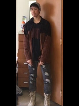 「DROP DEAD（ドロップデッド）のアイテム」を使った、Hiroichi さん（メンズ・173cm）の春コーディネート