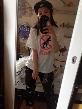 「Candy Stripper（キャンディストリッパー）のアイテム（キャップ）」を使った、FJKさん（レディース・161cm）の夏コーディネート