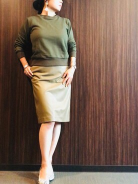 「Daniel Wellington（ダニエルウェリントン）の販売終了クラシックペティット アッシュフィールド32mm（アナログ腕時計）」を使った、ちぬさん（レディース・158cm）の秋コーディネート