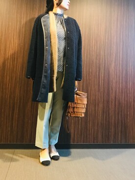 「ペールトーン」｜「アイテム（ダウンジャケット/コート）」を使った、ちぬさん（レディース・158cm）の冬コーディネート