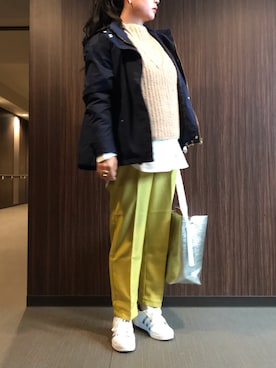 「シルバー」｜「アイテム（マウンテンパーカー）」を使った、ちぬさん（レディース・158cm）の春コーディネート