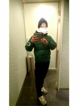 「grn」｜「アイテム（ダウンジャケット/コート）」を使った、SEさん（メンズ・177cm）の冬コーディネート