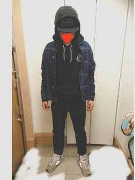 「SEVENDAYS=SUNDAY（セブンデイズサンデイ）のアイテム（デニムジャケット）」を使った、SEさん（メンズ・177cm）の冬コーディネート
