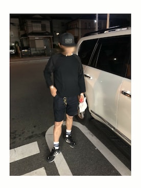 「BASECONTROL（ベースコントロール）のアイテム（パンツ）」を使った、SEさん（メンズ・177cm）の夏コーディネート