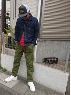 「SEVENDAYS=SUNDAY（セブンデイズサンデイ）のアイテム（デニムジャケット）」を使った、SEさん（メンズ・177cm）の春コーディネート
