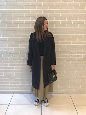 「スプリングSENSEOFPLACE」｜「アイテム（チェスターコート）」を使った、諭吉さん（レディース・160cm）の冬コーディネート