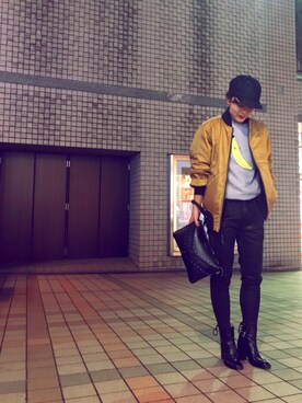 「DIESEL（ディーゼル）のアイテム（ナイロンジャケット）」を使った、Tatakiさん（レディース・159cm）の秋コーディネート