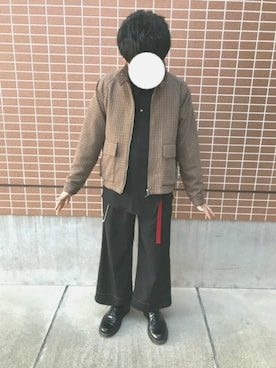 「クルニ」｜「アイテム（ブルゾン）」を使った、HIROさん（メンズ・172cm）の春コーディネート