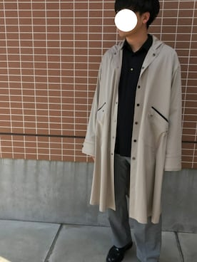 「liberum（リベルム）のアイテム（ステンカラーコート）」を使った、HIROさん（メンズ・172cm）の春コーディネート