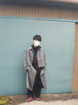 「アイテム（ステンカラーコート）」を使った、HIROさん（メンズ・172cm・20代）の秋コーディネート