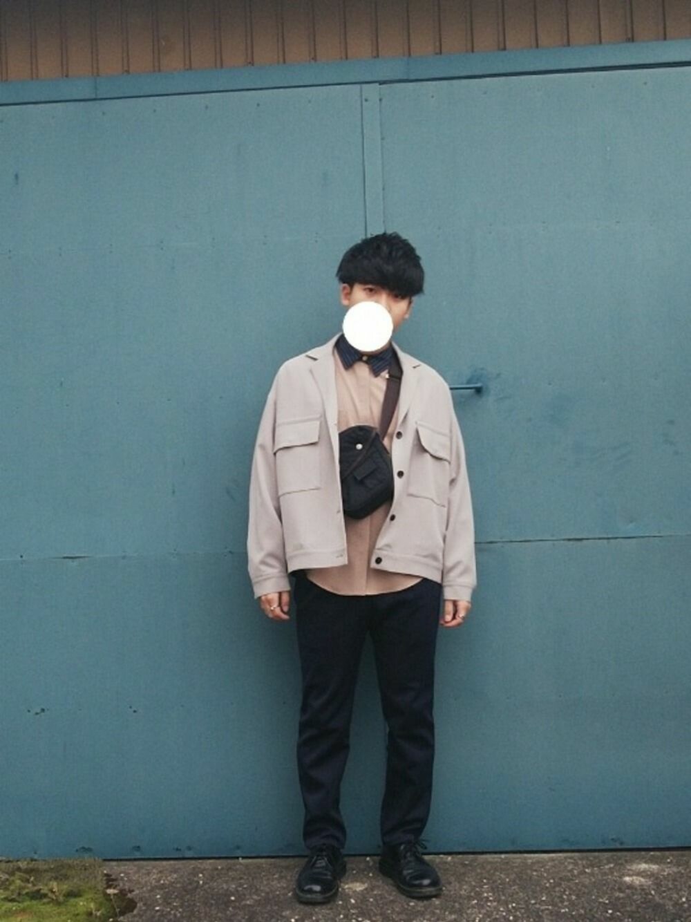 「HARE、STUDIOUS、curly、Dr.Martens、MHL.、MHL、MARGARET HOWEEL、今日のコーデ、フォローお願いします、お洒落さんとつながりたい」｜「STUDIOUSの【STUDIOUS】TRフライフロントクレリックシャツ（シャツ/ブラウス、ベージュ系）」を使った、HIROさん（メンズ・172cm）の秋コーディネートの1枚目の写真