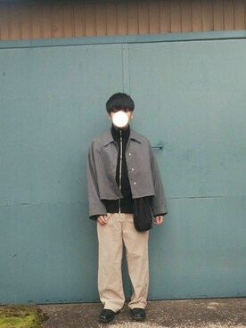 「アイテム（ステンカラーコート）」を使った、HIROさん（メンズ・172cm・20代）の冬コーディネート