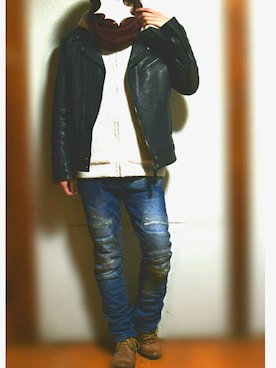 「PENFIELD USA（ペンフィールドユーエスエー）のアイテム（パーカー）」を使った、ラ さん（メンズ・173cm）の冬コーディネート