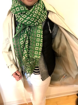 「HYSTERIC GLAMOUR（ヒステリックグラマー）のアイテム（ステンカラーコート）」を使った、アナグマさん（レディース・154cm）の冬コーディネート