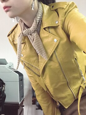 「utaのアイテム」を使った、白眉贵さん（レディース・161cm）の冬コーディネート