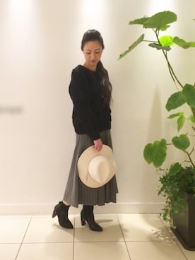 「Paradise Picnic（パラダイスピクニック）のアイテム（帽子）」を使った、maeさん（レディース・158cm）の冬コーディネート