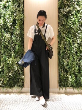 「Paradise Picnic（パラダイスピクニック）のアイテム（オールインワン・サロペット）」を使った、maeさん（レディース・158cm）の春コーディネート
