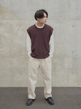 「KLEMAN（クレマン）のアイテム（モカシン/デッキシューズ）」を使った、Satoshi Makimotoさん（メンズ・166cm）の秋コーディネート