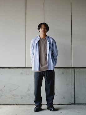 「KLEMAN（クレマン）のアイテム（モカシン/デッキシューズ）」を使った、Satoshi Makimotoさん（メンズ・166cm）の秋コーディネート
